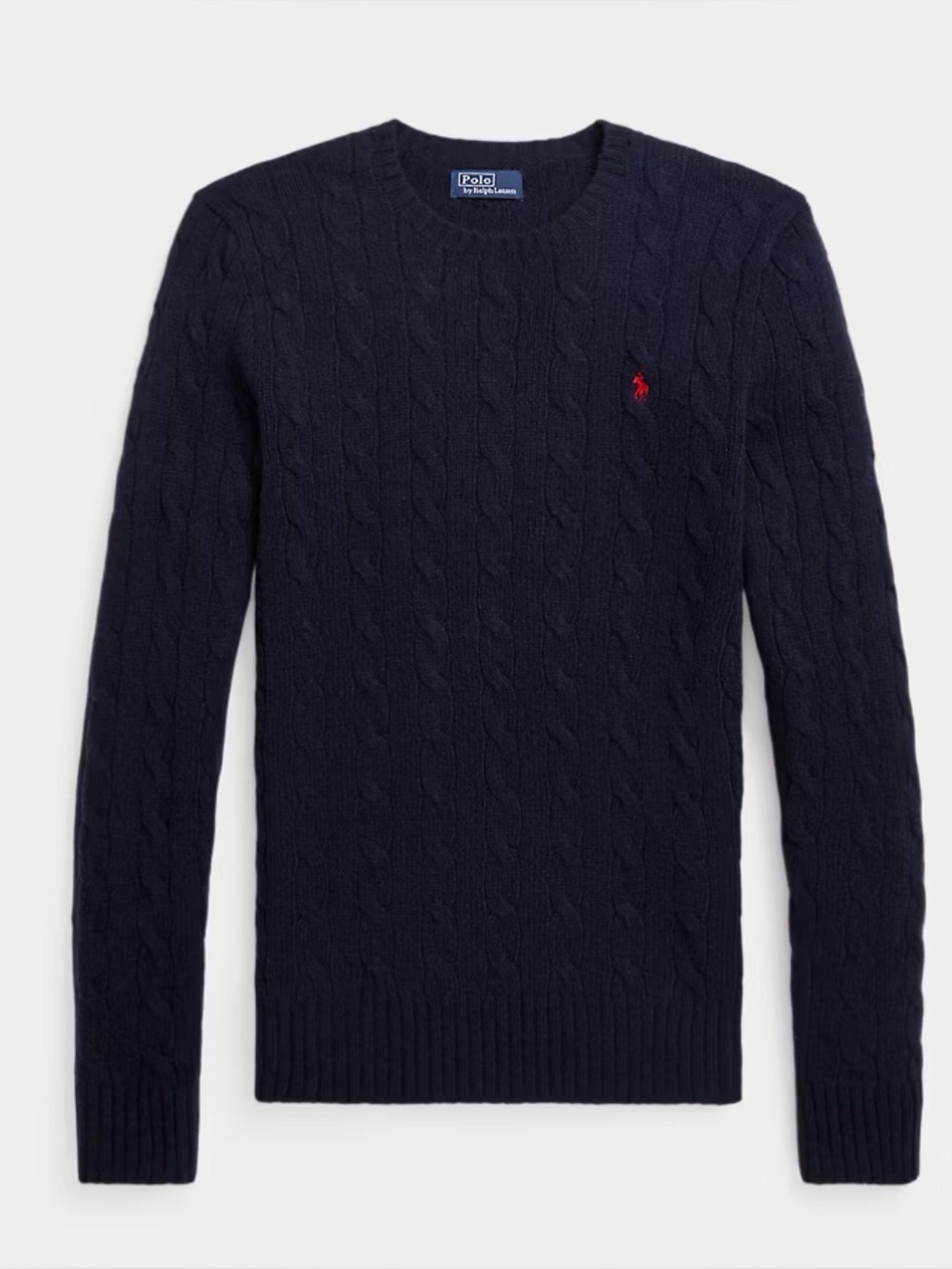 Polo by Ralph Lauren Navy Cable-Knit Crewneck Sweater Size Kids 14-16